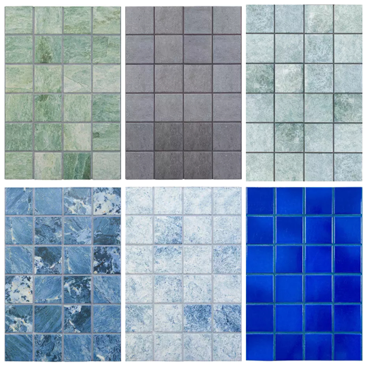 Exemplos de alguns dos revestimento em cerâmica da iGUi Conceito: bali, cook, fiji, morea, papete e sarandi (Foto: iGUi Conceito)